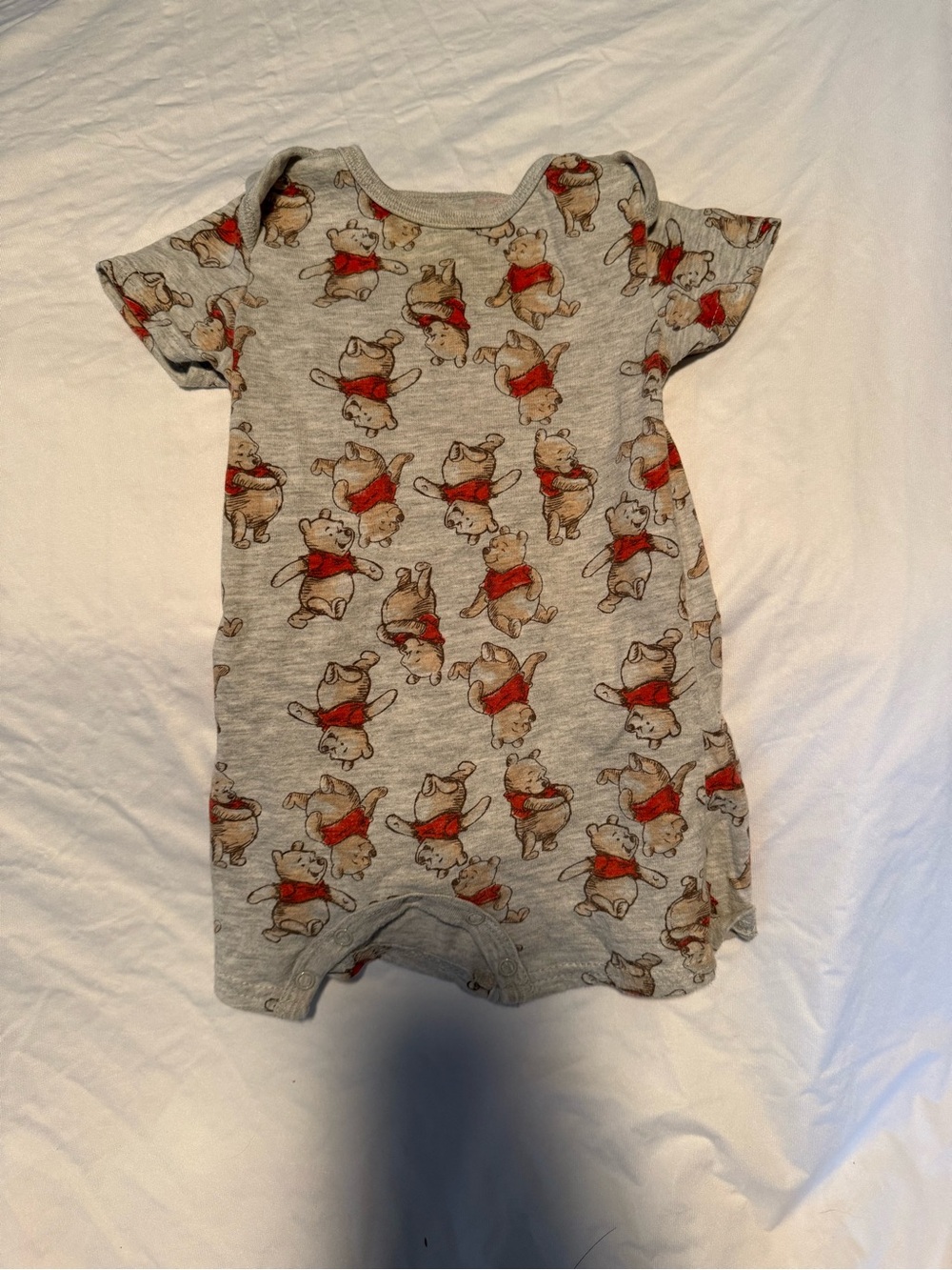 Disney Grey Romper Pajamas with Winnie The Pooh